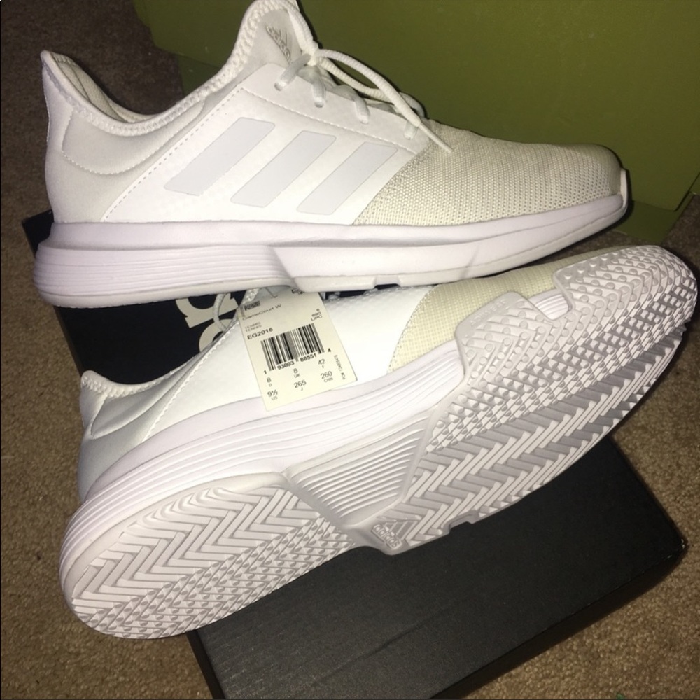 Never worn gamecourt white adidas
